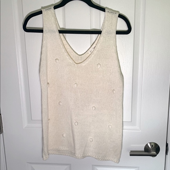 Blu pepper sweater tank with bobbles ivory/cream size large - Picture 1 of 7